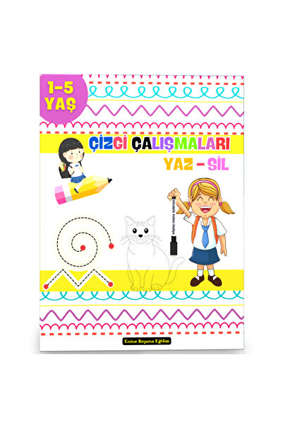 Enine Boyuna Eğitim 1-5 Years Line Work Book of Summer-Wipes