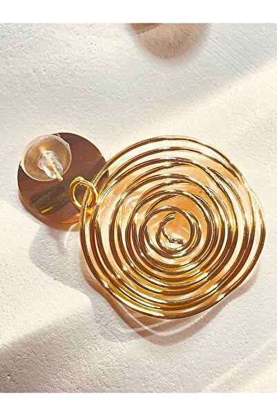 WisstoriaCollections الذهب اللون استرخى متاهة دائرة نموذج الأقراط النسائية