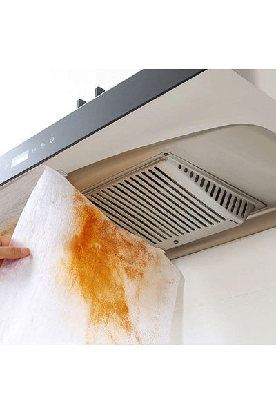 Busstier قطعتان من ورق فلتر ممتص الزيت وغطاء الدخان مقاس 45 × 90 سم، متين وصديق للبيئة