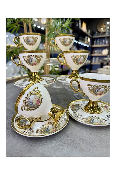 Doğudeko Rossana Luxury Porcelain Set of 6 Cups