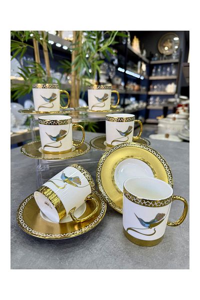 Doğudeko Starling Luxury Porcelain Set of 6 Cups