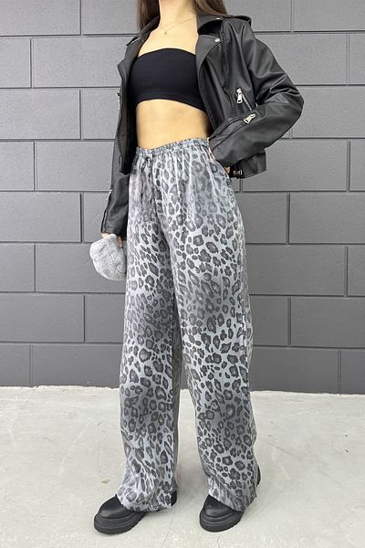 ELANO Leopard Shiny Elastic Pants