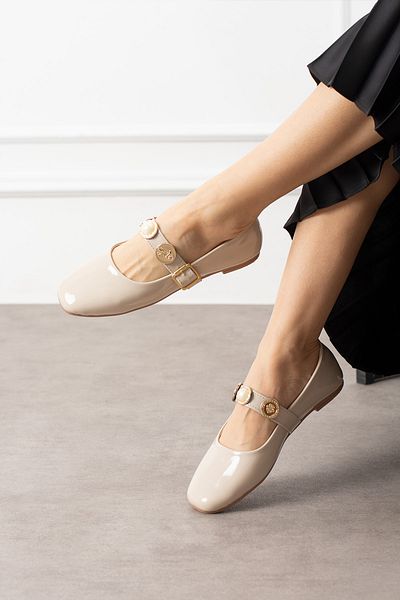 SWORD Balerini casual - Balerini casual cu perle și accesorii de sigiliu - Balerini pentru femei în aer liber, birou acasă