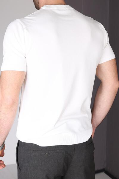 Delpino Πλεκτό ανδρικό βαμβακερό μπλουζάκι με στρογγυλή λαιμόκοψη