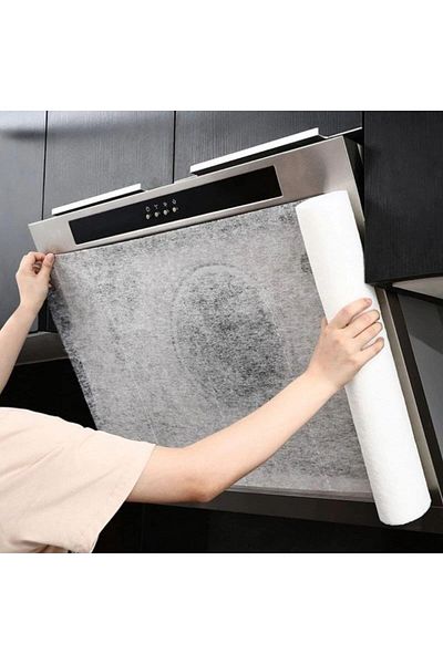 Busstier قطعتان من ورق فلتر ممتص الزيت وغطاء الدخان مقاس 45 × 90 سم، متين وصديق للبيئة