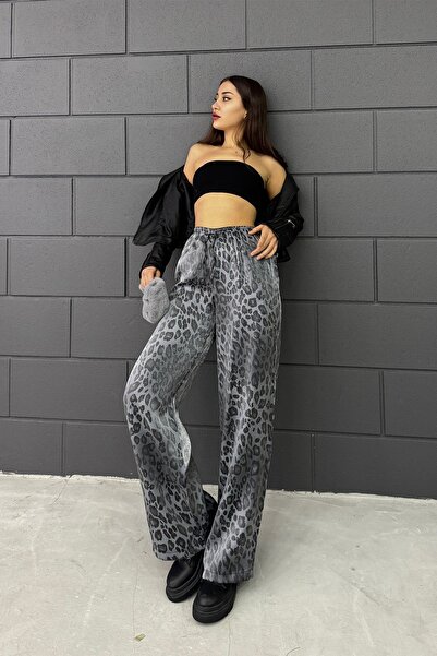 ELANO Leopard Shiny Elastic Pants