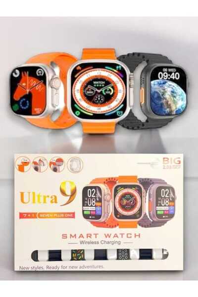 HEPSİCEPTE Watch 9 7 Kordonlu Akıllı Saat – Erkek ve Kadınlar İçin Premium Ak...