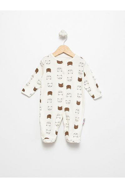 Alihan 100% Cotton Teddy Bear Patterned 3-Piece Baby Rompers