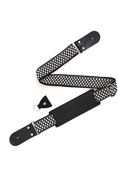 MEDUSA Hakiki Deri Uçlu Omuz Yastıklı Gitar Askısı Guıtar Strap Pena Kılıfı Pena Strap Lock Hediyeli