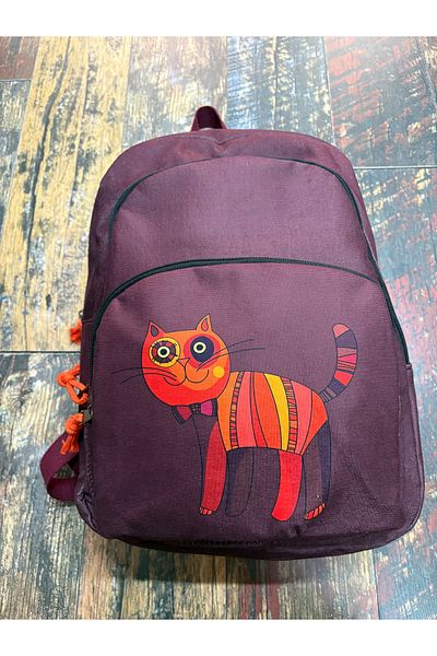Street Bag Cat Patterned Ethnic Authentic Bohemian Waterproof 3 Compartment Large Orthopedic Backpack