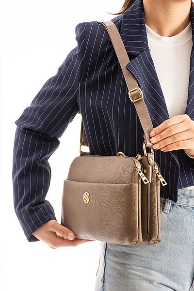 H&D COLLECTİON Geantă de umăr cu 4 compartimente, căptușită cu curea lungă, foarte utilă 1408
