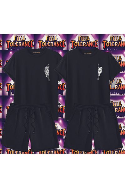 FULL TOLERANCE Lion Pairs Printed Combination Set (Tshirt & Shorts)