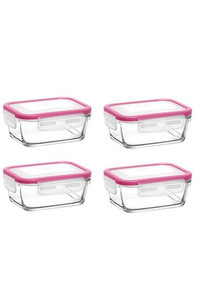 LAV Fresco Pink Lid 4-Piece Storage Container Breakfast 400cc Frs-237