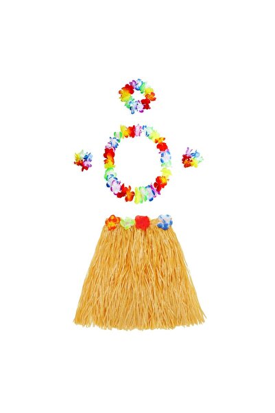 Skygo Adult and Children Compatible Luau Aloha Hawaii Orange Skirt and Colorf...