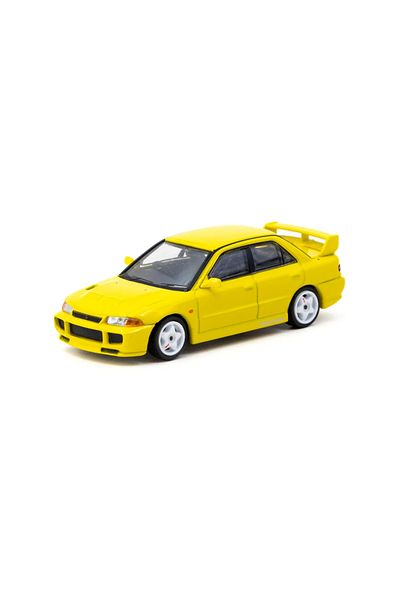 Tarmac Works 1/64 Lancer Gsr Evolution Iii Yellow with Tarmac Cards
