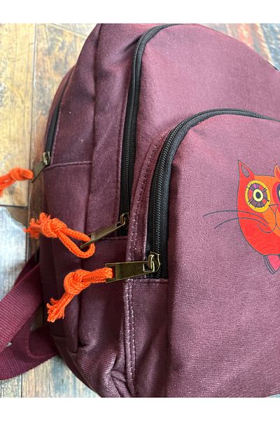 Street Bag Cat Patterned Ethnic Authentic Bohemian Waterproof 3 Compartment Large Orthopedic Backpack