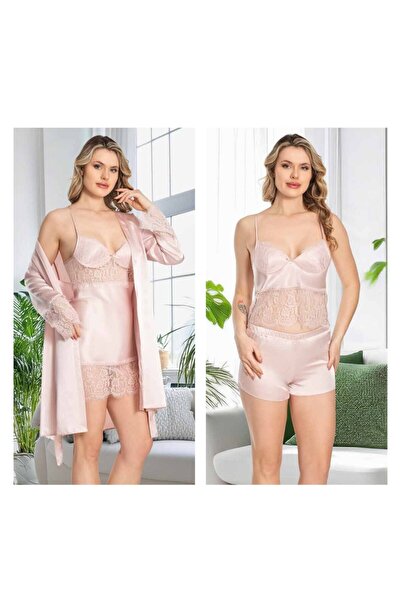 QKK Kadın Saten 6'lı Dantelli Gelin Çeyiz Seti JQ.4R.8K1.MK