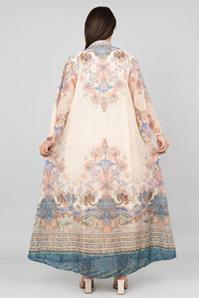 IKKXA Floral Flared Sleeves Printed Jalabiya