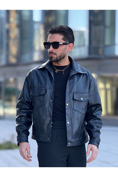 MİS MODA men's seasonal leather coat