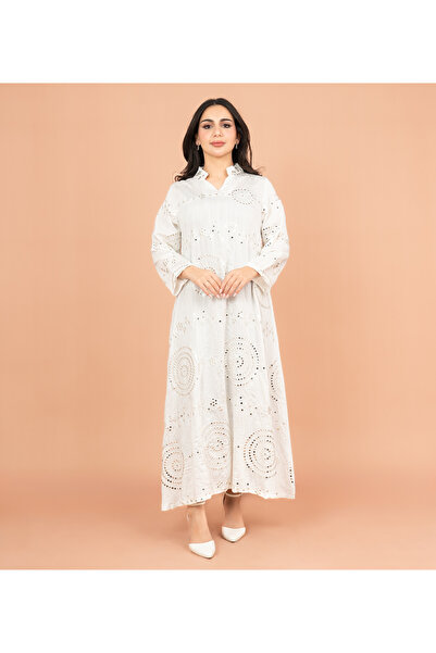 IKKXA جلابية أنيقة بتطريزات معقدة