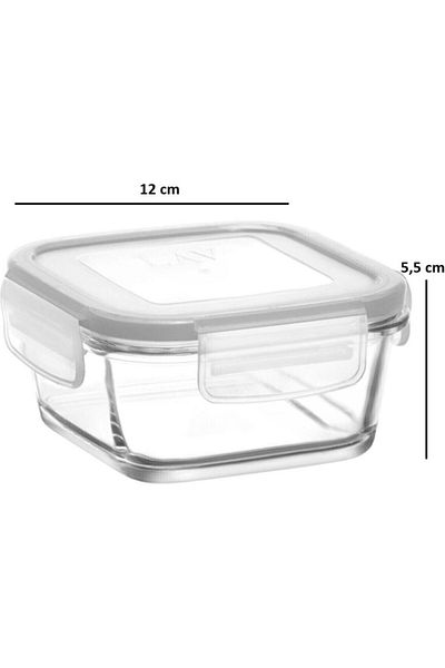 Lav&Love 375 Cc Lava Fresco Single Storage Container - Square with Glass White Lid
