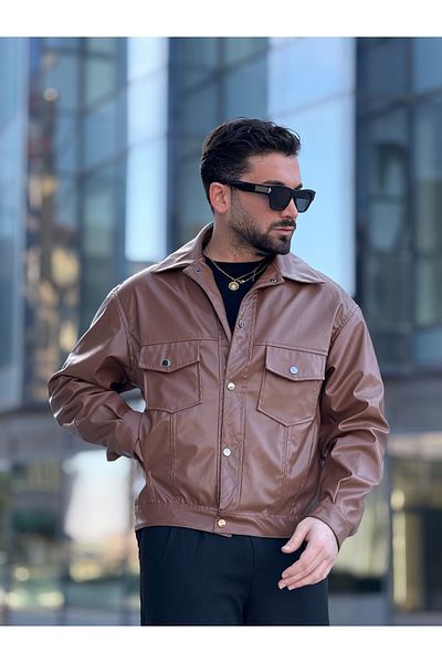 MİS MODA men's seasonal leather coat