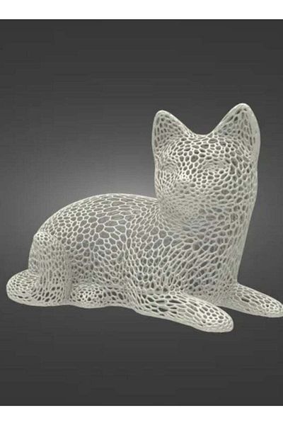3D Brothers Elegant Voronoi Cat Ornament - Unique Home Decor Pice