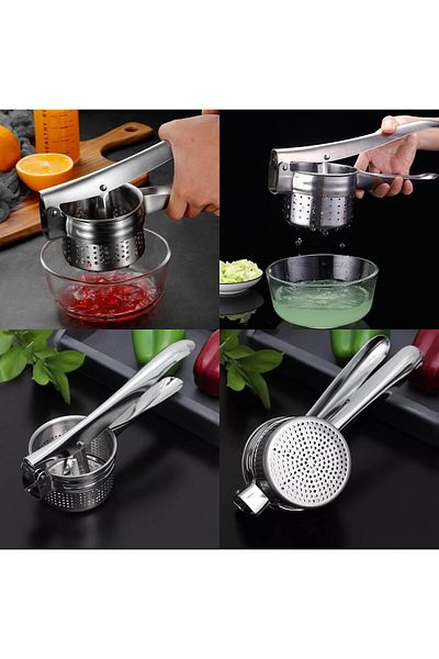 Transformacion Potato Masher and Vegetable Press in Stainless Steel with 304 Fineness 721518   Model