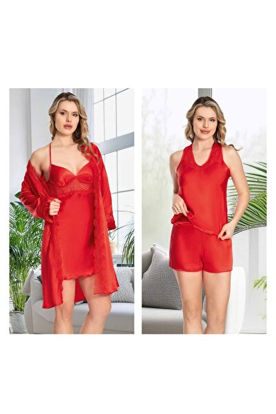 Lienna Women's Satin 6-Piece Embroidered Bridal Dowry Set Jl.4R.6K6.Mk