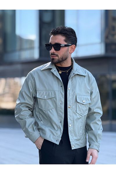 MİS MODA men's seasonal leather coat