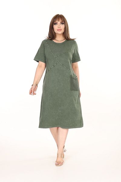 özle fashion Design Plus Size Dress with Pockets