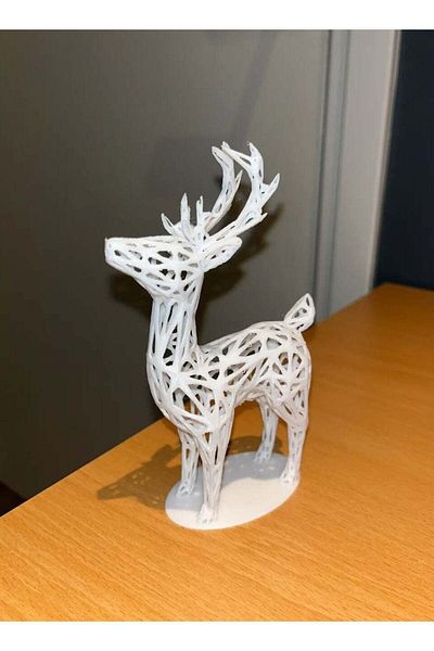 3D Brothers Elegant Standing Deer  14 Artistic Wireframe Design No Support