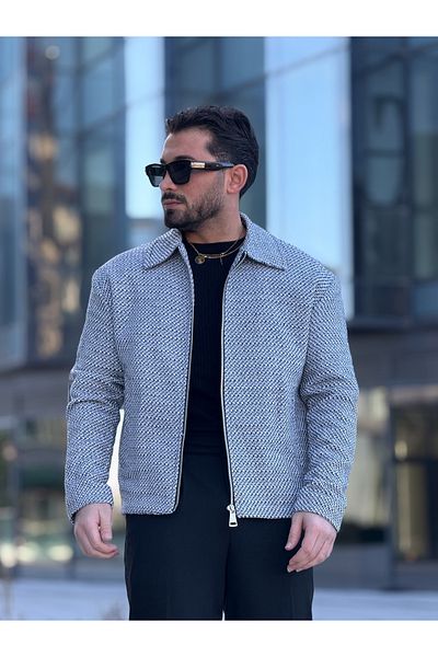 MİS MODA men's spring knitted cashmere jacket