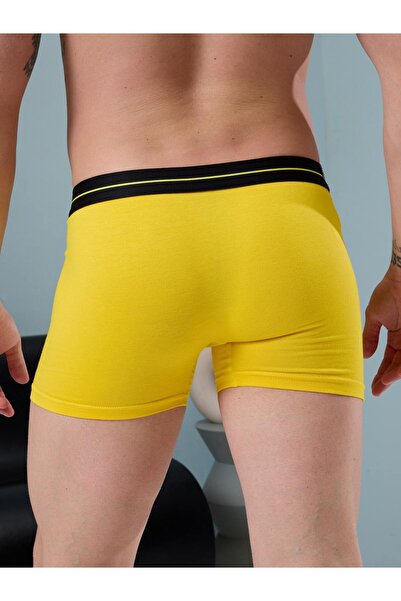 inkasole Men's Yellow Cotton Lycra Boxer 2059