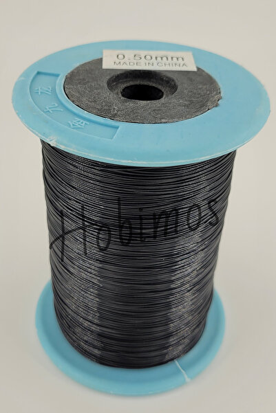 Hobimos Siyah Düz Lastiksiz Misina - Takı - Hobi - Çanta Yapım Misinası