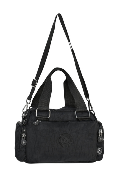 Shkup Kadın Krinkıl Çanta Omuz ve Çapraz Kullanımlı Çok Gözlü Çanta