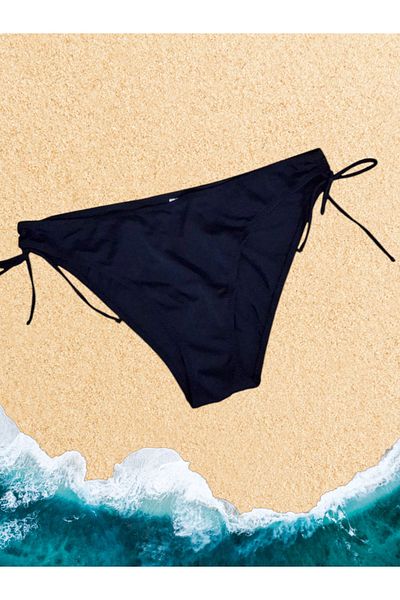 Sunsurf Side Gathered Slip - Μπικίνι Bottom Μαύρο