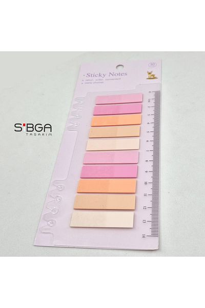 sibga tasarım Transparent Colored Post-It Note Paper - 200 Sheets Bookmark Sticker