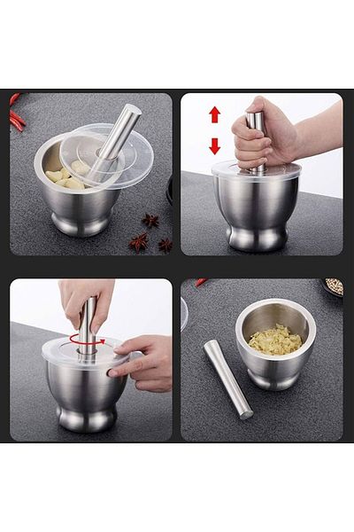 Transformacion 304 Stainless Steel Garlic Crusher - Spice Medicine 721519