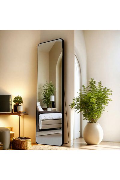 Ebticar black floor mirror