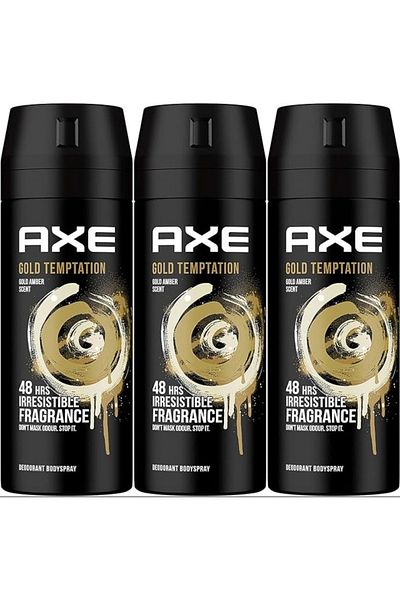 Axe Gold Oud Wood & Dark Vanilla Deodorant Body Spray 150 ml X 3