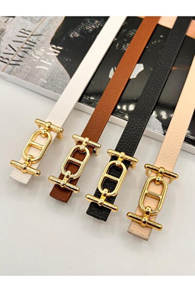 Tina 4'lü Set Gold Tokalı Kadın Kemer Pantolon Kemeri Elbise Kemeri Gömlek Ke...