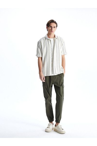 LC Waikiki Ανδρικό πουκάμισο με ριγέ με κοντό μανίκι New Season Comfortable Fit - S5LG62Z8