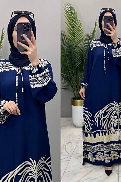 Mercan Viscose Fabric Patterned Beach Dress