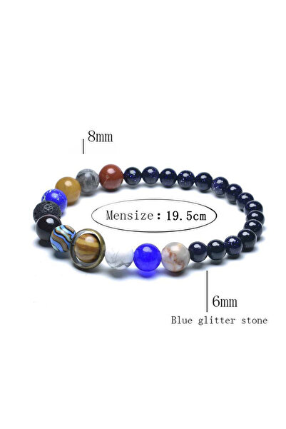 Choice سوار فريد من نوعه من ثمانية كواكب من الحجر الرملي الأزرق للرجال والنسا...