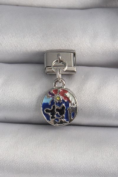 Clariss 316L Steel Silver Color Dangle World Model Nomination Charm