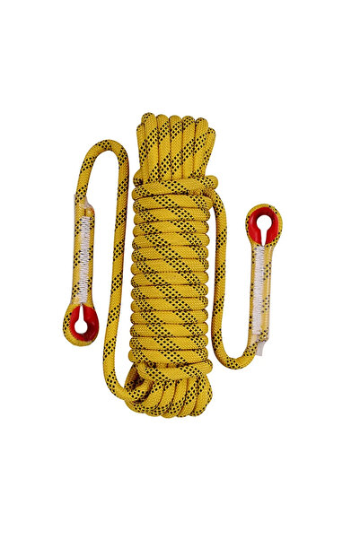 Choice حبل نجاة أصفر بطول 20 مترًا (65.6 قدمًا) 8 مم، حبل تسلق الصخور الثابت،...
