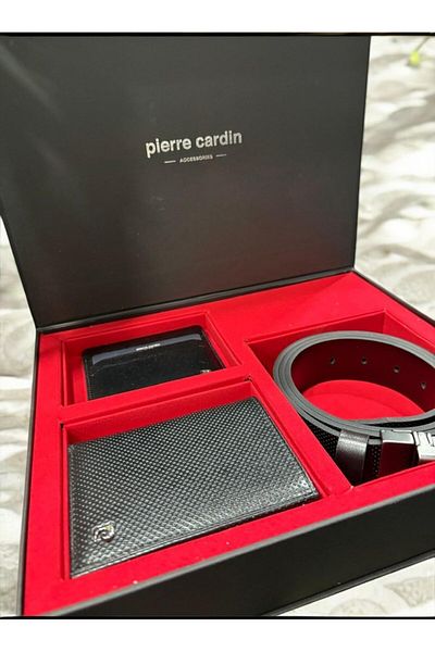 Pierre Cardin Men's Clothing: Leather Wallet & Card Holder & Belt Three-Piece Set L1.Pc.004.12.C21