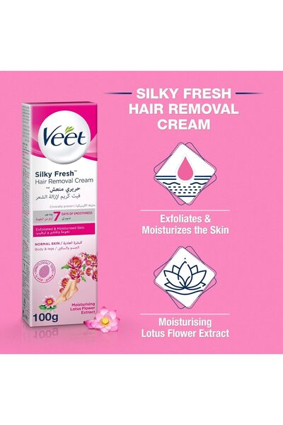 Veet Silky Fresh Hair Removal Cream Body & Legs for Normal Skin, Soothing Aloe Vera & Violet Blossom