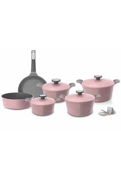 NEOFLAM Extrema Granite Cookware Set 10 Pieces. Pink